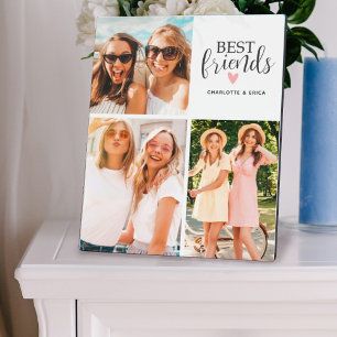 Moderne Best Friends Besties Photo Collage Plaque