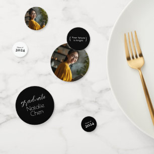 Moderne Black Arch Graduation Photo Party Confetti