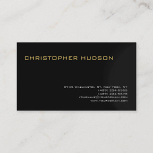 Moderne Black Grey Simple Carte de visite simple