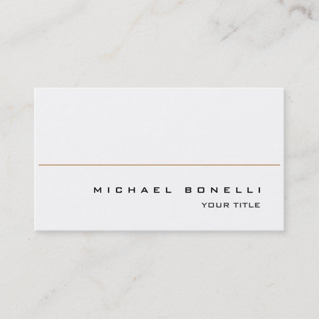 Moderne Blanc Simple Hot Carte de visite professio (Devant)