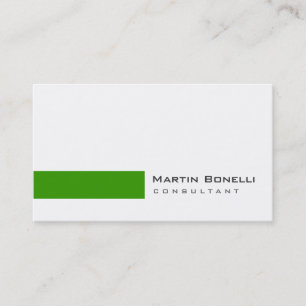 Moderne Blanc Vert Simple Consultant Carte de visi