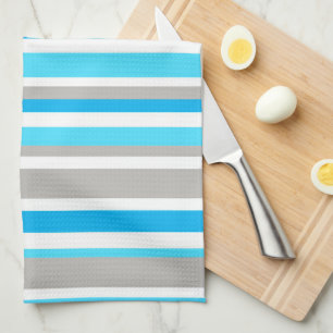 Moderne Bleu Gris Gris Motif Serviette de cuisine