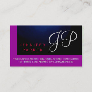 Moderne bleu rose violet Carte de visite simple