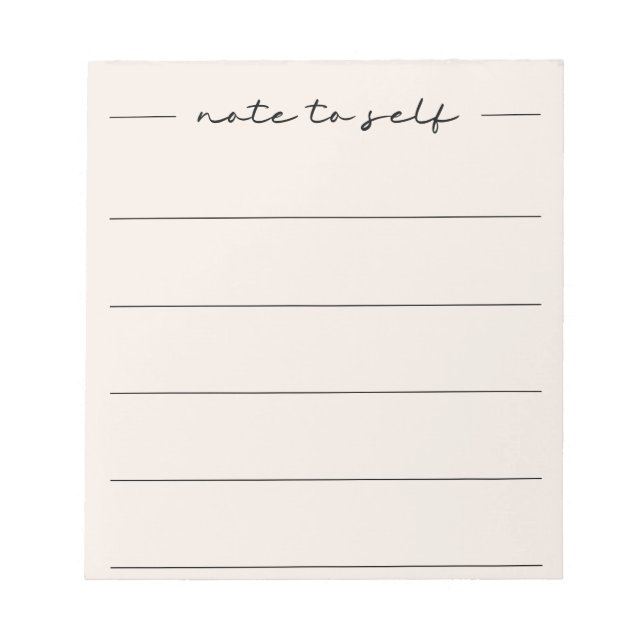 Moderne bloc-notes ligné beige doux écriture scrip (Devant)