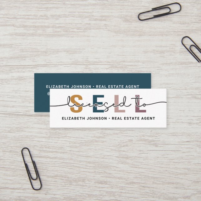 Moderne Blue autorisé à vendre le Carte de visite  (Devant/Arrière en situation)