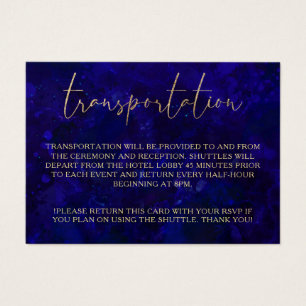 Moderne Blue Calligraphy Mariage Transport