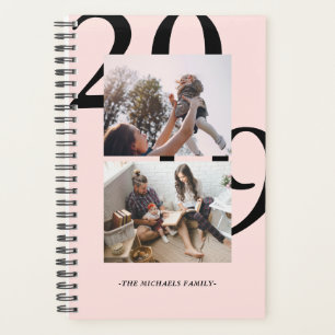 Moderne Blush Deux Photo Polka Motif et année