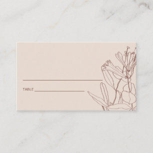 MODERNE BLUSH PASTEL LIGNE DESSINER CARTE PLACE FL
