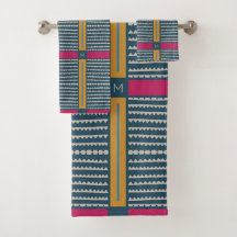Moderne Boho Ethnique Géométrique Multi Turquoise