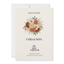 Moderne, Brown et vert Faire-part de mariage