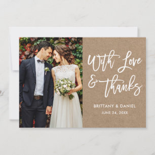 Moderne Brush Script Amour et Merci Mariage Kraft