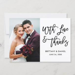 Moderne Brush Script Amour et Merci Mariage What
