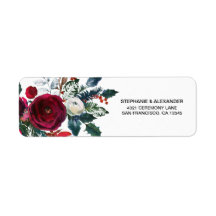 Moderne Burgundy Winter Flowers Wedding