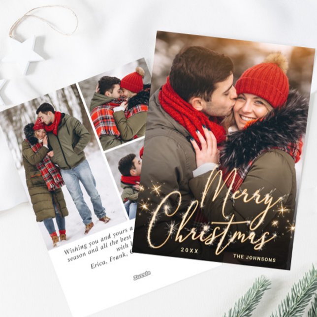 Moderne carte de Noël dorée avec photo 4 (Créateur téléchargé)