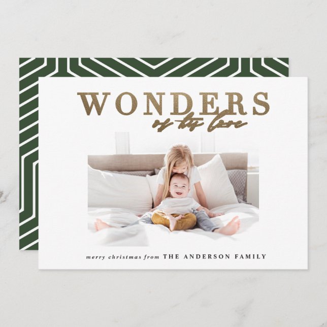 Moderne carte de Noël religieuse chic or multi pho (Devant / Derrière)