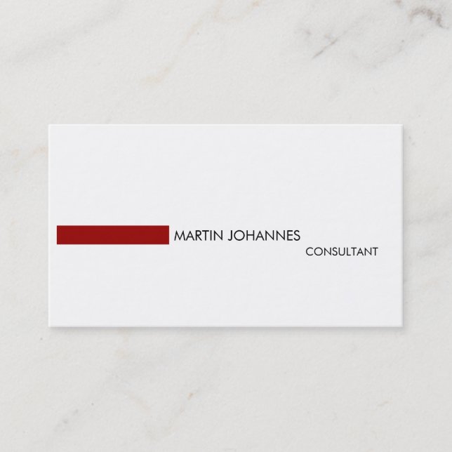 Moderne, Carte de visite élégant rouge noir blanc (Devant)