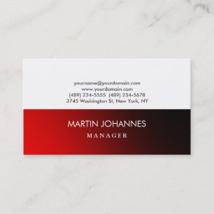 Moderne Carte de visite rouge blanc noir