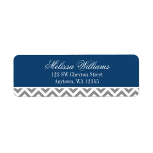 Moderne Chevron Navy Blue Grey