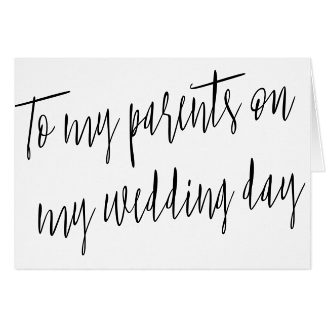 Moderne Chic "À mes parents le jour de mon mariage (Devant horizontal)