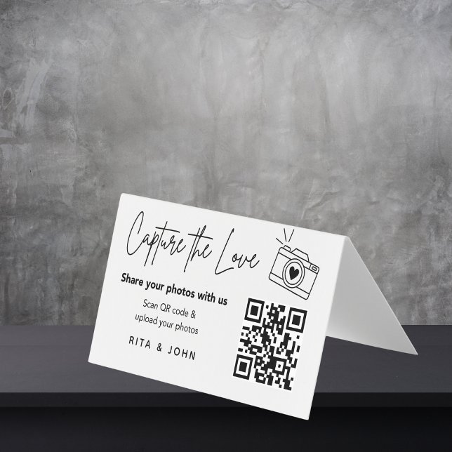 Moderne Chic Capture Le code QR d'amour Carte plié (Créateur téléchargé)