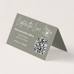 Moderne Chic Capture Le code QR d'amour Carte plié