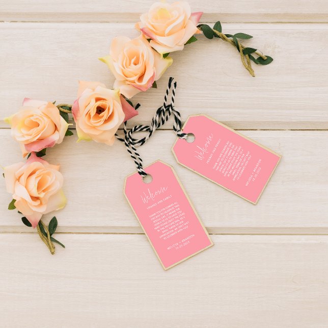 Moderne Chic Étiquette de Bienvenue de Mariage en  (Créateur téléchargé)
