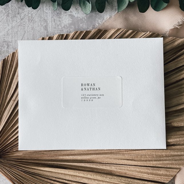Moderne Chic Étiquettes de adresse RSVP noir et bl (Créateur téléchargé)
