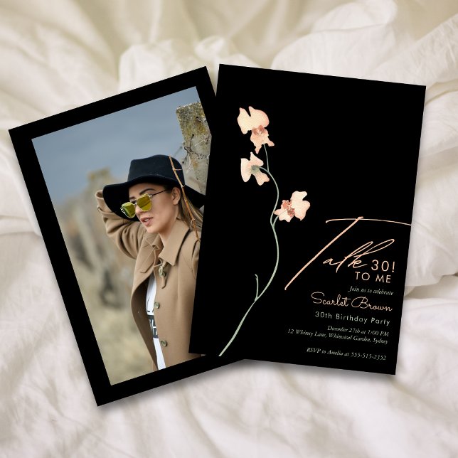 Moderne Chic Floral 30e anniversaire Invitation (Créateur téléchargé)
