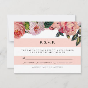 MODERNE Chic Grille large avec Rose, Mariage RSVP