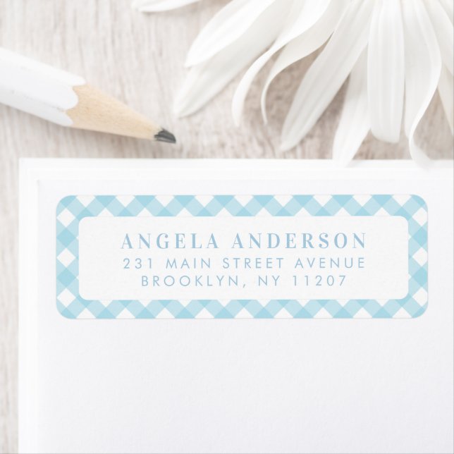 Moderne Chic Pastel Bleu clair En vichy Plaid Chec (En situation)