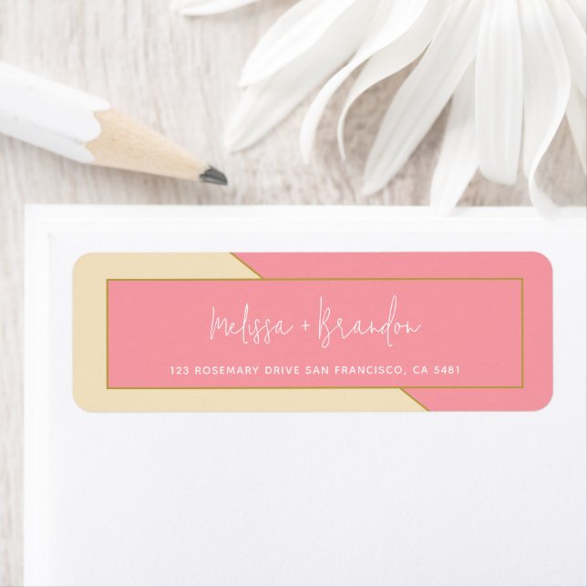 Moderne Chic Pastel Rose or & Mariage de script (En situation)