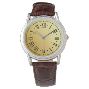 Moderne classique classique Montre en Cuir Brown