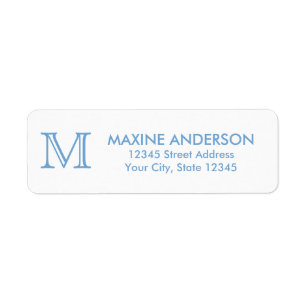 Moderne classique élégant chic Dusty bleu monogram