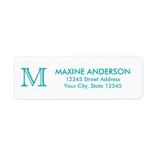 Moderne classique élégant chic Turquoise Monogramm