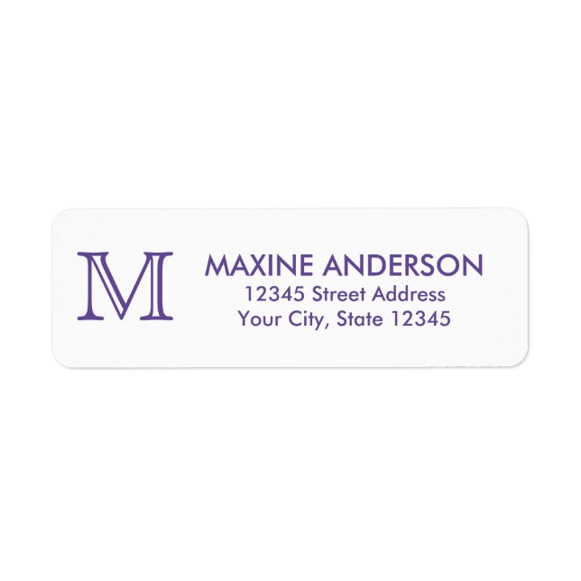 Moderne classique élégant violet violet monogramme (Devant)