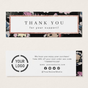 Moderne classique noir abstrait floral entreprise