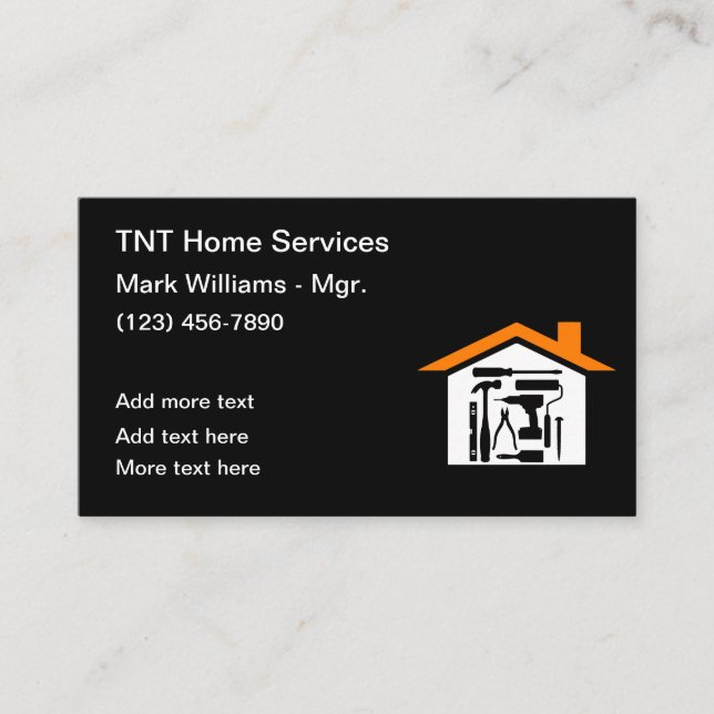 Moderne Construction Home Services Cartes de visit (Devant)