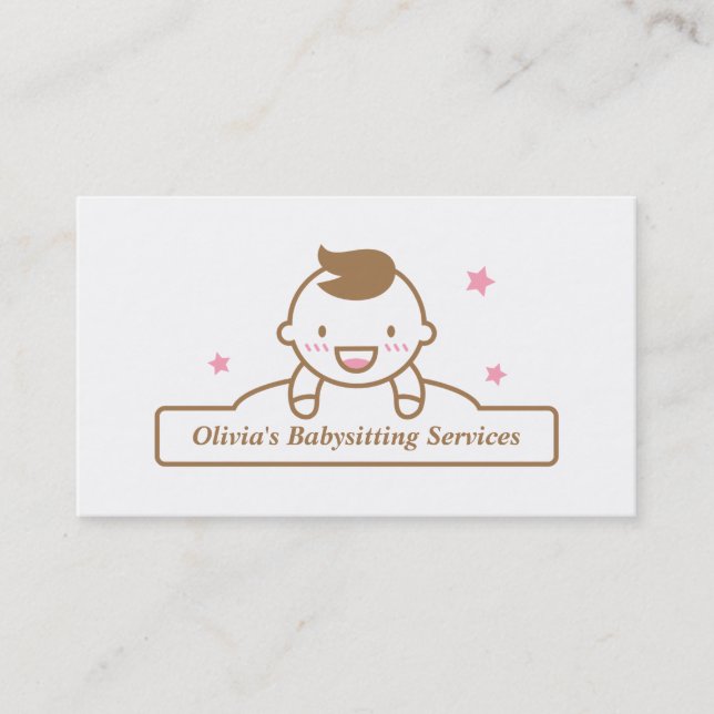 Moderne Cute Baby Boy Baby-sitting Cartes de visit (Devant)