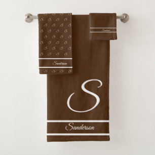 Moderne Design Brown en Monogramme blanc