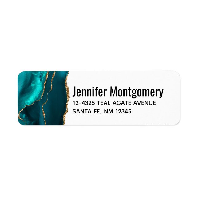 Moderne Design Turquoise Agate & Gold Ribbon sur B (Devant)