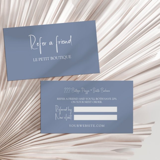 Moderne Dusty Blue Référer une carte de référence  (Créateur téléchargé)