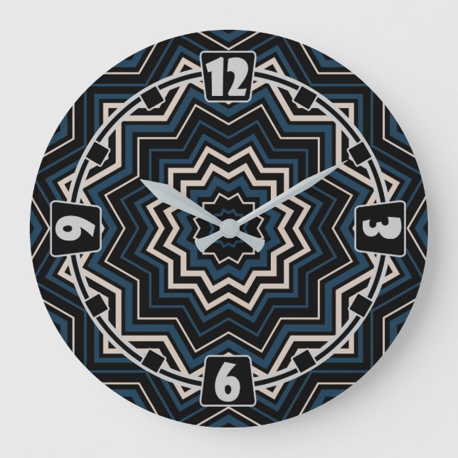 Moderne, élégant, abstrait, décoratif, horloge (Recto)