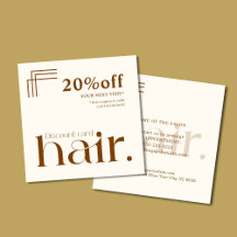 Moderne Elegant Boho Brown Beauté Carte de réducti