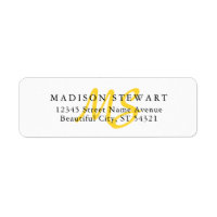 Moderne élégant Brush Jaune clair Monogramme de sc