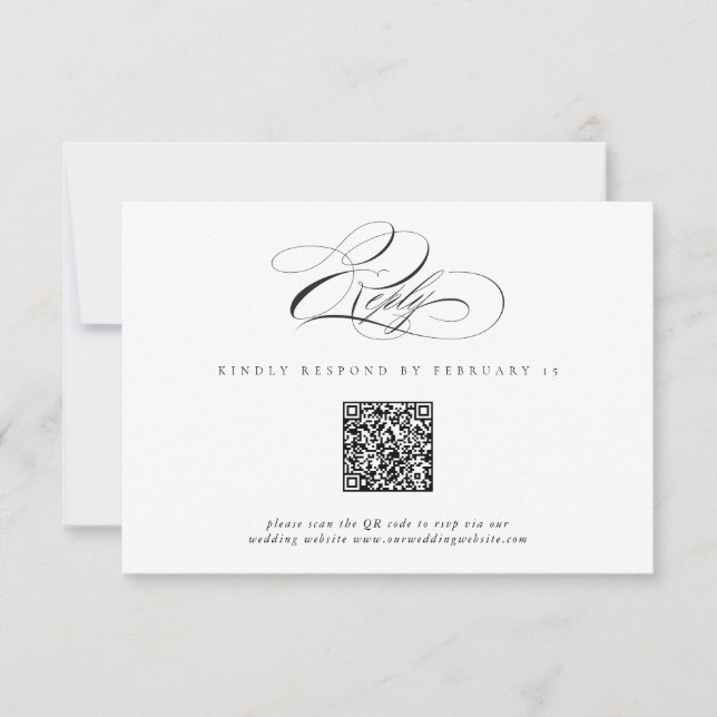 Moderne Élégant Classique Code QR de Réponse de Ma (Devant)