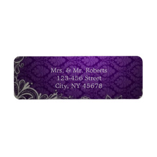 moderne élégant damask violet mariage