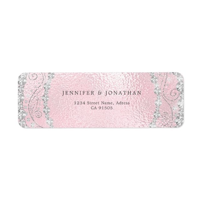 Moderne Élégant diamant brillant Chic Rose (Devant)