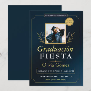 Moderne Elégant espagnol diplômés Invitation