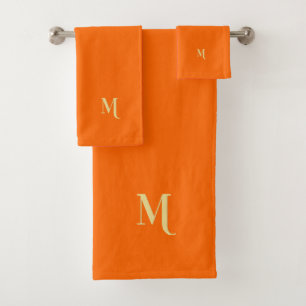 Moderne Elégant Faux Gold Monogramme Initial Orang