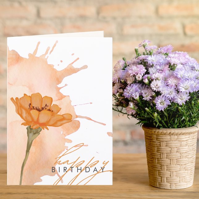 Moderne Elégant Fleur élégant Carte d'Anniversaire (Créateur téléchargé)